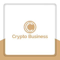 letter C for crypto logo design, coin, digital money, finance and blockchain