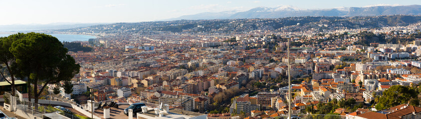 Fototapeta na wymiar Image of european city Nice with apartment view of sea, France