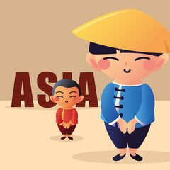 smiling asian group men