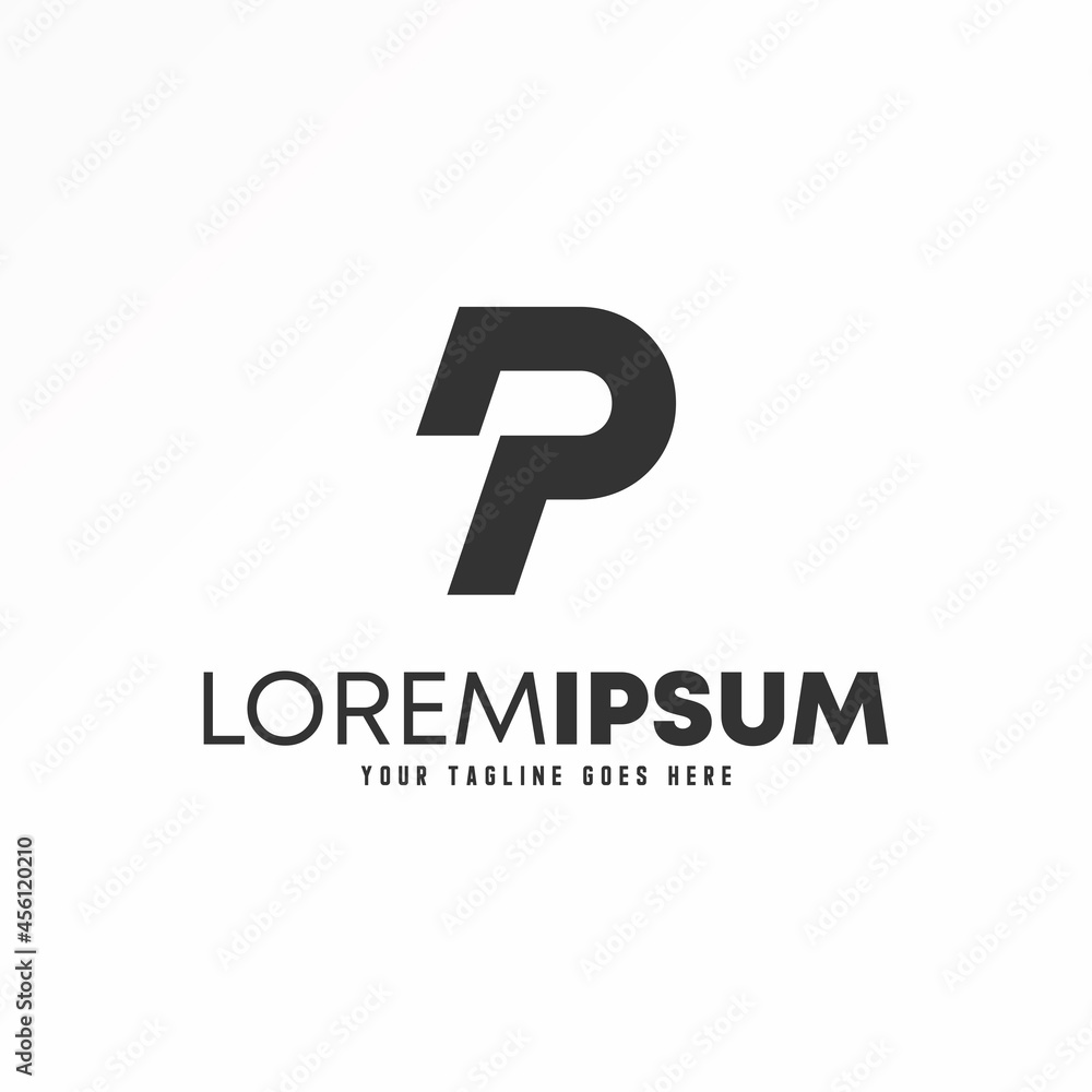 Poster simple letter or word p in unique font image graphic icon logo design abstract concept vector stock.