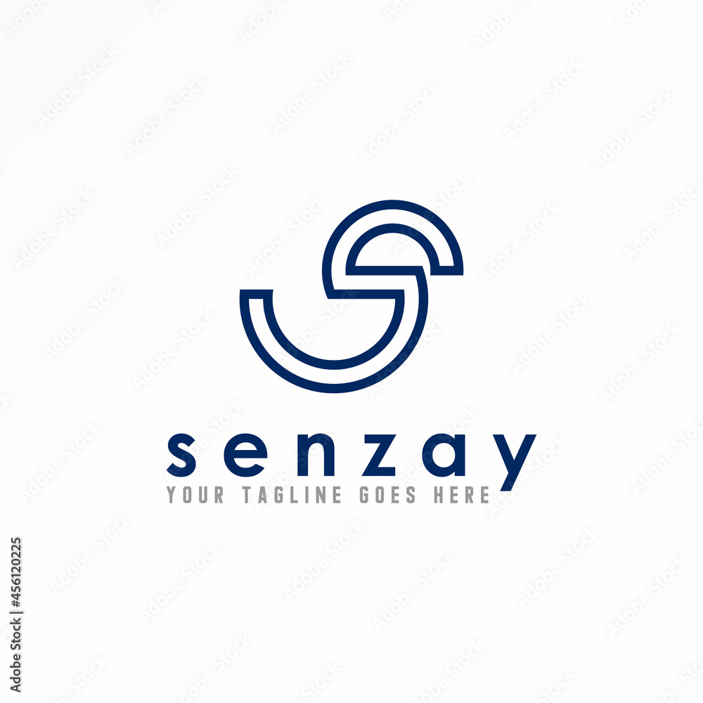 Poster simple letter s line unique font in semicircular image graphic icon logo design abstract concept vec