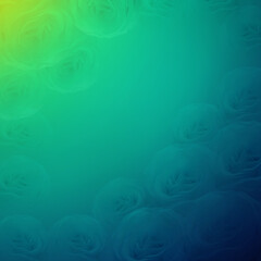 Fototapeta na wymiar roses blur bouquet on green and blue gradient background, template, banner, background, copy space