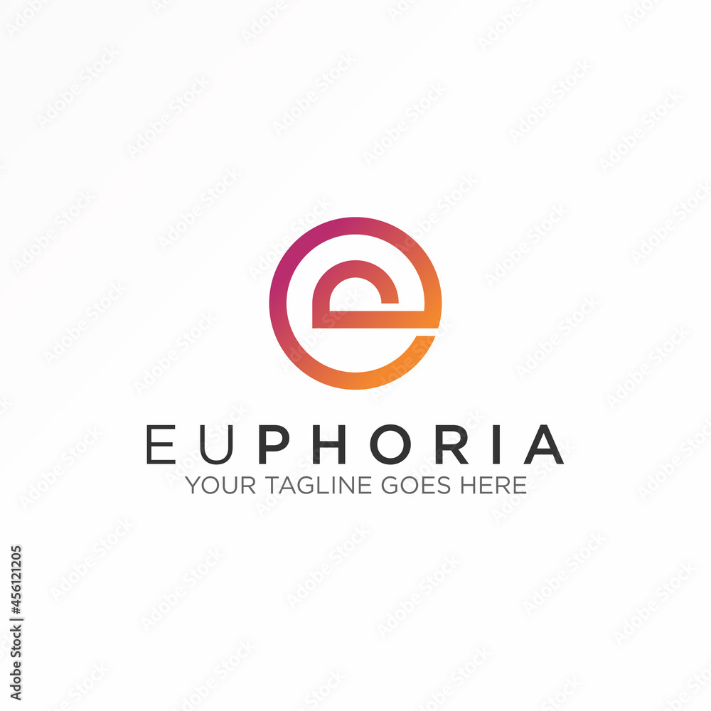 Poster letter or word e or ep font in line circle image graphic icon logo design abstract concept vector st