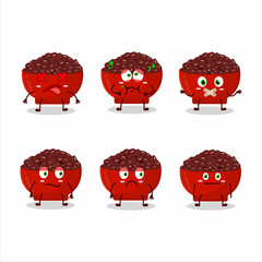 Adzuki beans cartoon character with nope expression