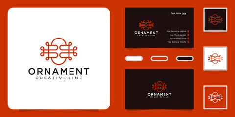 minimalist ornament logo design inspiration and business cards