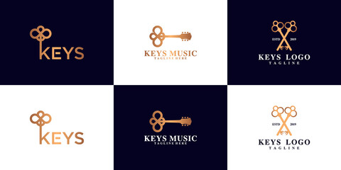 Fototapeta na wymiar ancient house key logo design inspiration