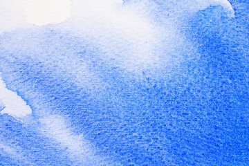 Watercolor Blue sky Abstract paint stains