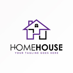 line Home or house in letter or word H font image graphic icon logo design abstract concept vector stock. Can be used as a symbol related to property or initial