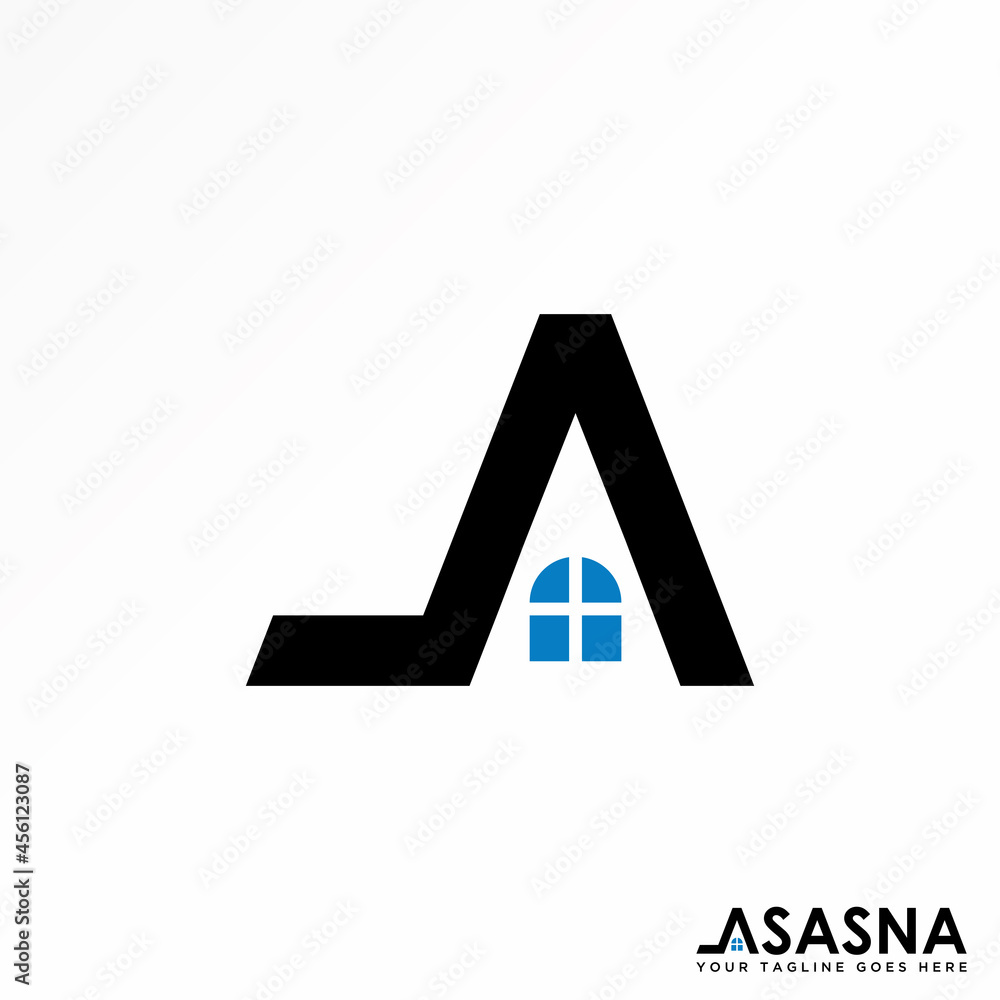 Poster letter or word a font with roof and window image graphic icon logo design abstract concept vector st