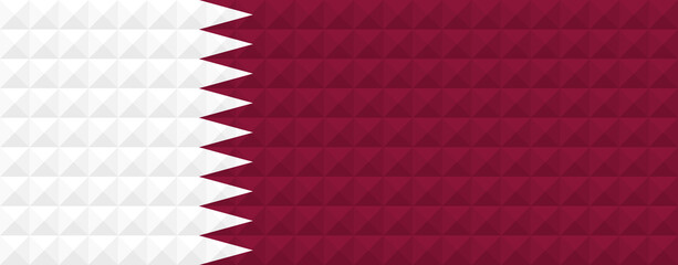 Artistic flag of Qatar with 3d geometric wave concept art design. No opacity effect. Eps (vector) and JPEG (high resolution) format in zip file.