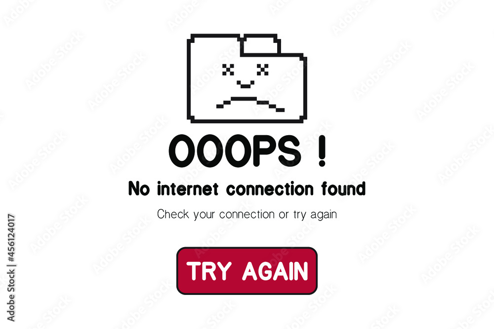 Poster no internet web page design concept. concept of the pixelated browser tab icon. web page not loading