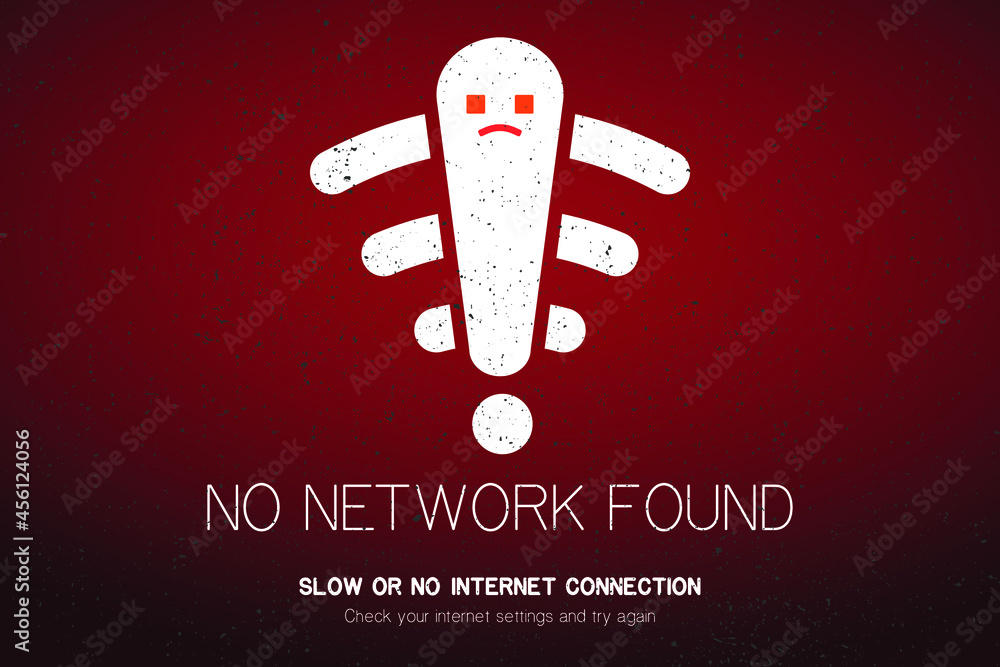 Aufkleber web page not loading. no internet connection icon. weak, no signal, bad antenna sign. cute wifi char