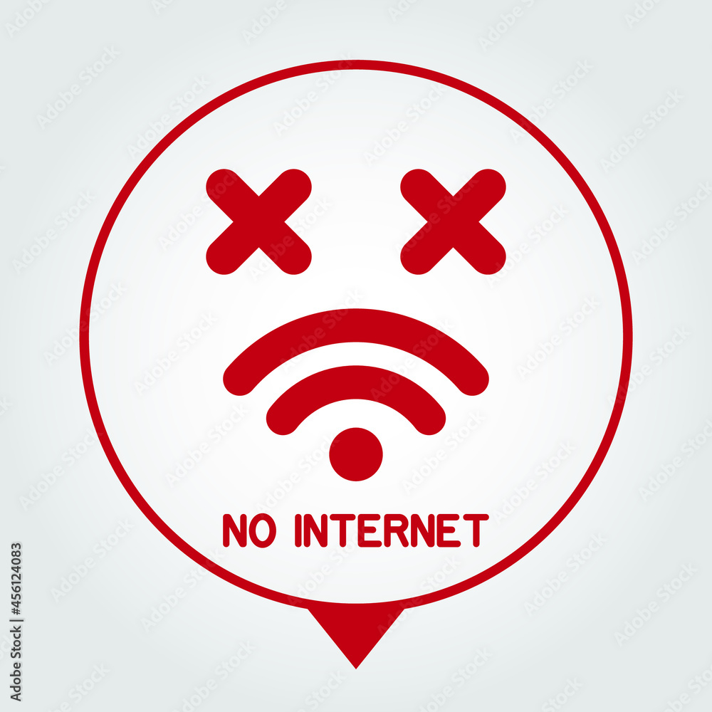 Poster web page not loading. sign of a wi-fi or telephone connection that shows no signal. vector illustrat