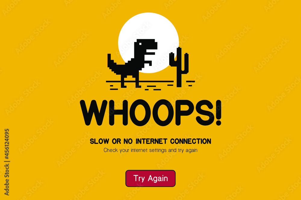 Aufkleber no internet web page design concept. concept of the pixelated dinosaur icon. web page not loading or