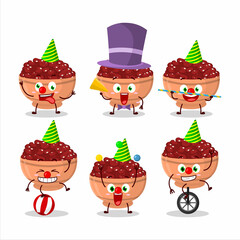 Cartoon character of kidney beans with various circus shows