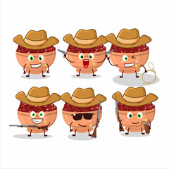 Cool cowboy kidney beans cartoon character with a cute hat