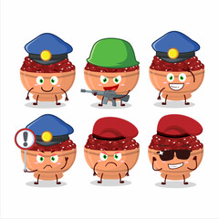 A dedicated Police officer of kidney beans mascot design style