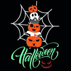 Halloween typography pumpkin design
