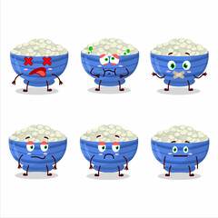 Navy beans cartoon in character with nope expression