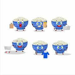 A Rich navy beans mascot design style going shopping