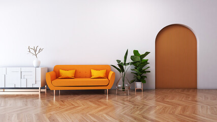 Room interior with Wall Background. 3D rendering ,3D illustration	