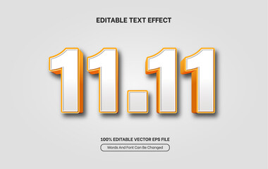 Flash sale 3d singles'day text effect template, editable text style