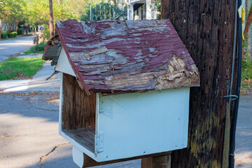 Little Free Library Damaged by Hurricane Ida in New Orleans