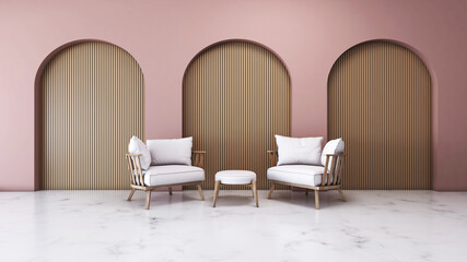 Room interior with Wall Background. 3D rendering ,3D illustration	
