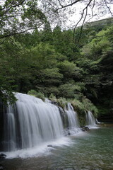 Fototapeta na wymiar 山奥にある滝の風景