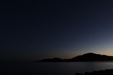 日本の夜の空と瀬戸内海《山口県》光市・下松市の景色