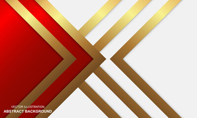 Luxury red background with golden lines combination