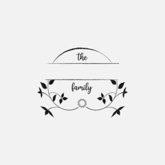 family monogram vector illustration