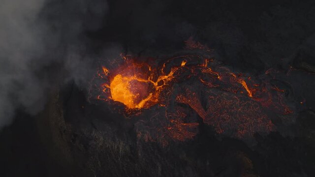 Lava From Erupting Fagradalsfjall Volcano In Reykjanes Peninsula, Iceland