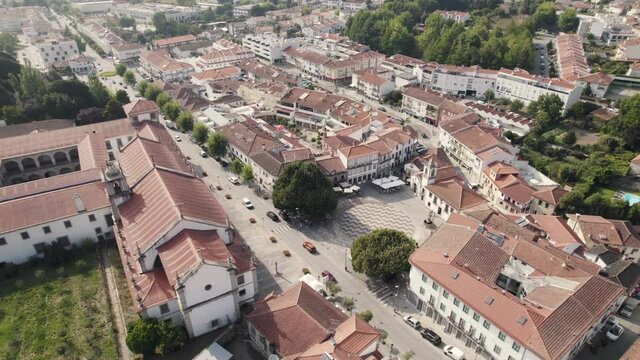 Monastery of Santa Maria de Arouca and public square Brand&atilde;o de Vasconcelos, Portugal 