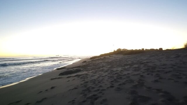 Fly by the shoreline of Ewa Beach Oahu Hawaii