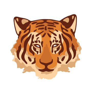 The symbol of the tiger of the New Year 2022. Vector illustration of a tiger portrait.