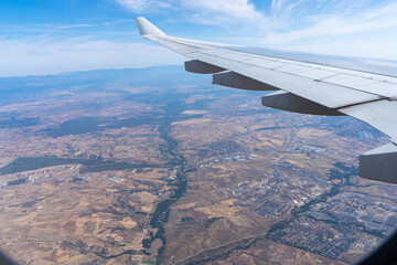 Obraz premium Incredible view from a airplane window 