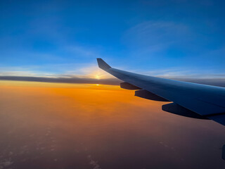 Fototapeta na wymiar Incredible view from a airplane window 