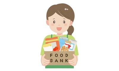 フードバンク活動をする女性