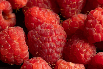 Background photography of fresh raspberries