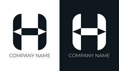 Initial letter h logo vector design template. Creative modern trendy h typography and black colors.