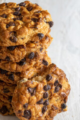 Stack of delicious chocolate chip cookies