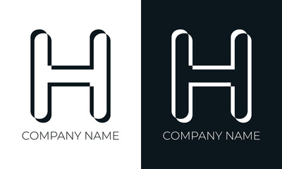 Initial letter h logo vector design template. Creative modern trendy h typography and black colors.