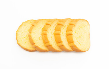 potatoes bread sliced on white background