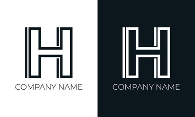 Initial letter h logo vector design template. Creative modern trendy h typography and black colors.