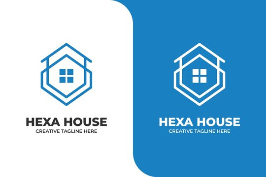 Hexagon Building House Monoline Logo