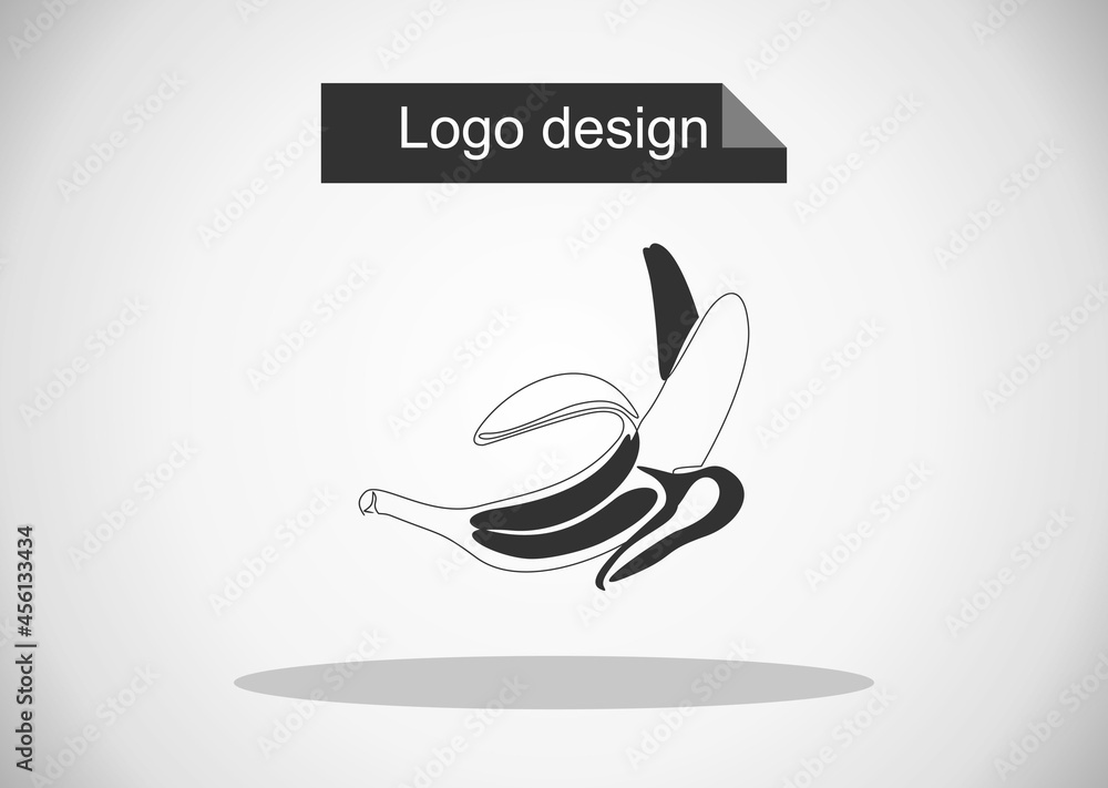 Poster drawing of isolated vector object banana