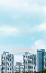 Fototapeta na wymiar city skyline rainbow