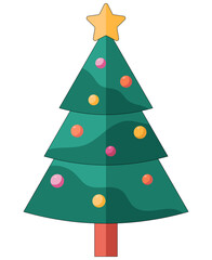 Flat style icon of Christmas stuff for cozy celebrate at home isolated on a white background. Vector illustration