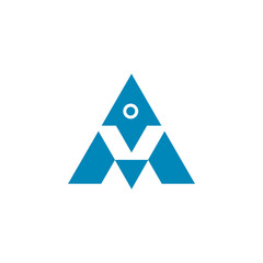 AV logo concept monogram with rocket launch